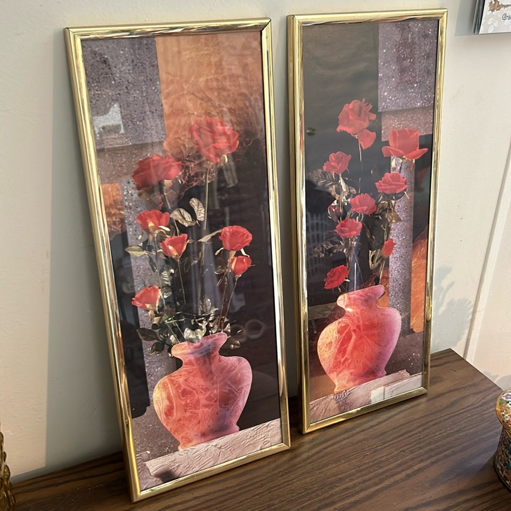 Vintage Style/Inspired (80s ish) Floral Art Pieces